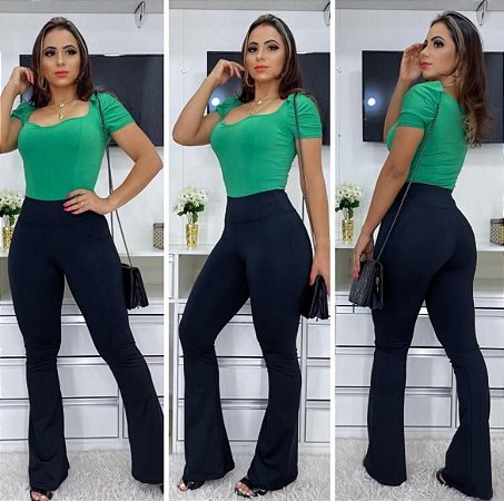 CALÇA FLARE FLANELADA