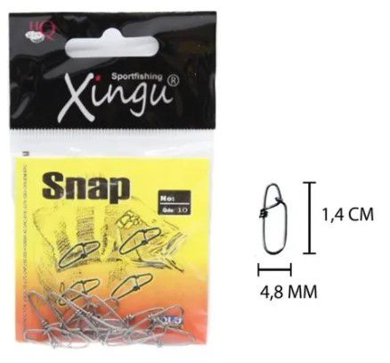 SNAP PESCA XINGU N-2 AÇO INOX SUPORTA 23KG CARTELA C/ 10UN