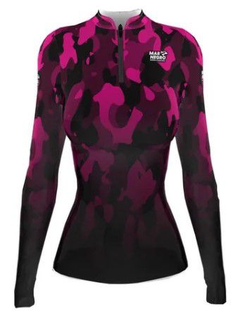 CAMISETA DE PESCA MAR NEGRO FEMININO CAMUFLADO G