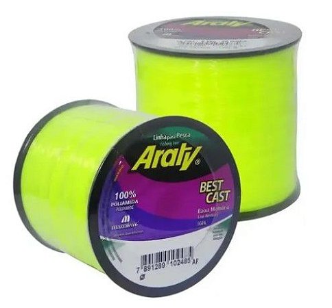 LINHA ARATY BEST CAST 1/4 LB 0.45 AMARELO FLUORESCENTE 574 MTS