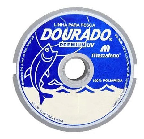 Linha Pesca Mazzaferro Dourado Branca 0,45mm 21,6lb - 100m