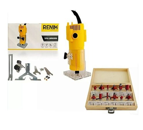 KIT TUPIA LAMINADORA PORTÁTIL MANUAL + JOGO FRESA 12 PEÇAS 220V - RENIM