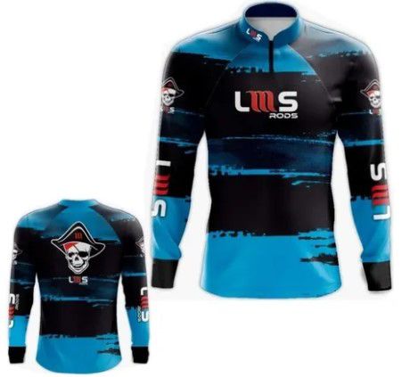 CAMISA MANGA LONGA LUMIS RODS AZUL/PRETA TAM GG