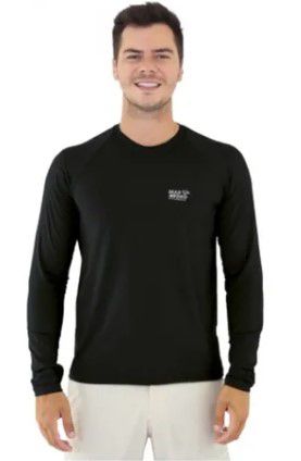 CAMISETA DE PESCA MAR NEGRO SLIM POLIAMIDA PRETO G2