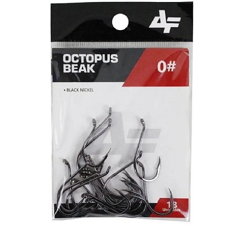 ANZOL PESCA CARTELA ALBATROZ OCTOPUS BLACK BEAK N3/0 - 12PÇS