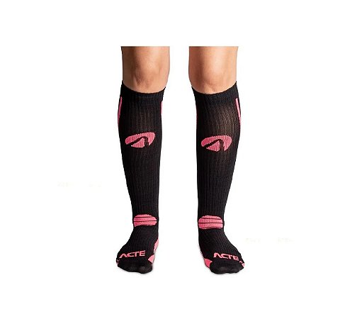 MEIA DE COMPRESSÃO 34-38 F1-PR ACTE SPORTS - PRETO E ROSA