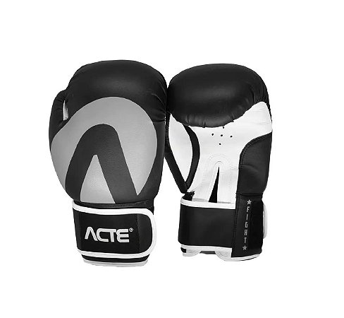 Luva De Boxe Muay Thai 16oz P10-16 - Acte Sports Preto/cinza