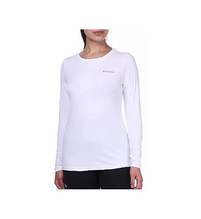 Camiseta Feminina Columbia Neblina Manga Longa Branca