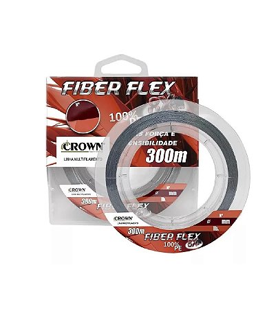 Linha Multifilamento Crown Fiber Flex 8x 0,45mm 90lb - 300m