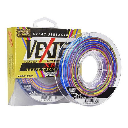 LINHA MULTIFILAMENTO MARINE SPORTS VEXTER X8 300M 60LBS 0,40MM MULTICOLOR