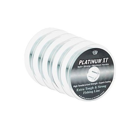 5 CARRETEIS LINHA MONO PLATINUM XT 0,45MM 100M