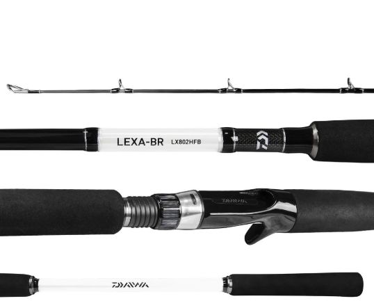 VARA 2 PARTES CARRETILHA DAIWA LEXA LX802HFB-BR 2,44M 20-50LBS