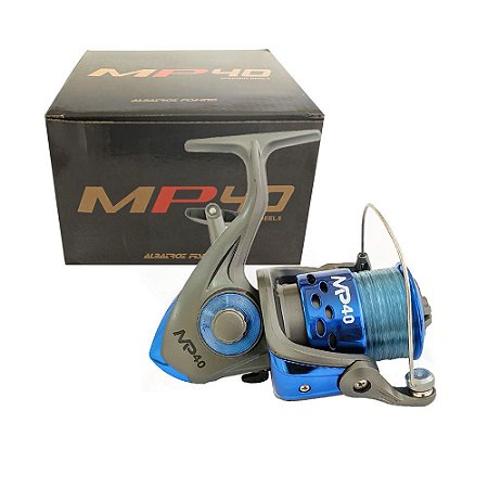Molinete Albatroz MP 40 3 Rolamentos Azul Com Linha
