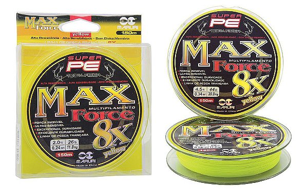 LINHA MULTIFILAMENTO MARURI 8X PE MAX 150M 0,30MM AMARELA