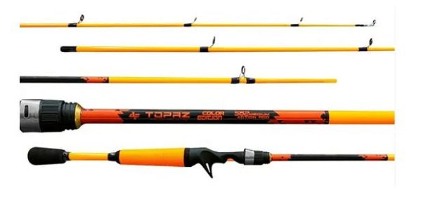 VARA 2 PARTES CARRETILHA ALBATROZ TOPAZ 602 1,80M 6-12LB COLOR EDITION LARANJA