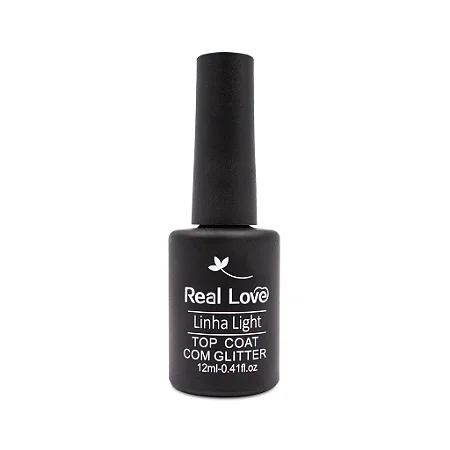 Top Coat linha Light com glitter- Real Love 12ml