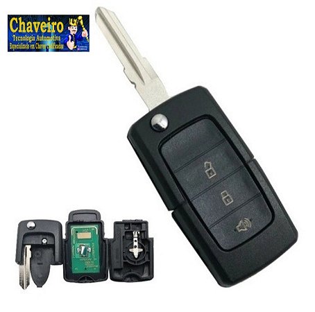 Chave Canivete Ford Ecosport Fiesta Alarme Original 3 Botões
