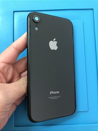 Carcaça Iphone XR Preto Chassi Original Detalhes