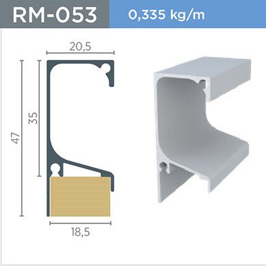 PERFIL RM-053 18MM TAMPA PRETO 2005 3MTS ( APENAS RETIRADA )