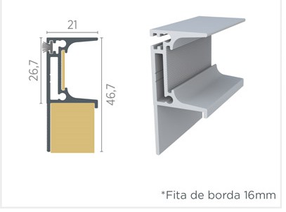 PERFIL RM-256 18MM TOUCH CHAMP 1001 3MTS ( APENAS RETIRADA )