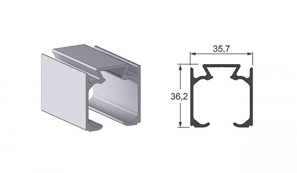 TRILHO AL-3086 AL86 FOSCO 3MTS