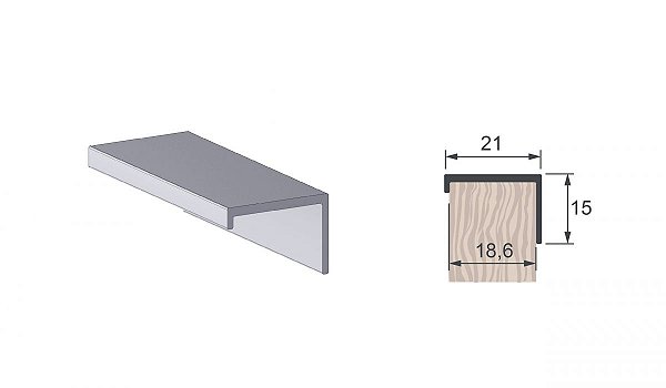 PERFIL 2025 TESTEIRA 18MM PRETA 3MTS ( APENAS RETIRADA )