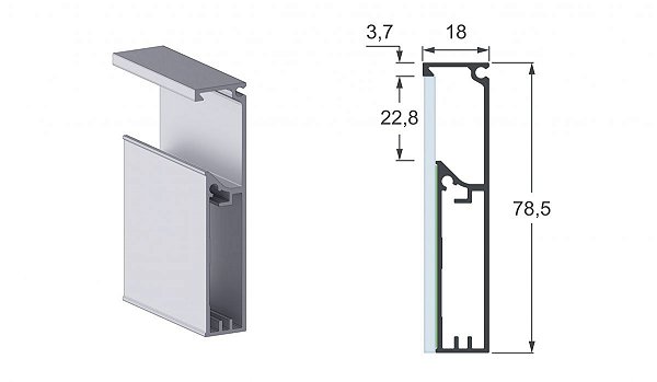 PERFIL ALT-3185T PUX PORTA FOSCO 3MTS ( APENAS RETIRADA )