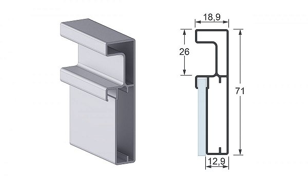 PERFIL ALT-3267 PUX PORTA FOSCO 3MTS ( APENAS RETIRADA )