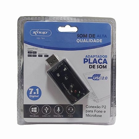 Placa de som USB PC Knup HB-T64