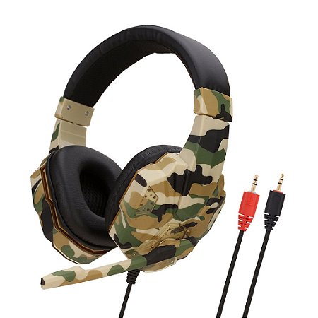 HEADSET GAMER CAMUFLADO PC, PS4, XONE,  SWITCH E CELULAR BMAX BM218