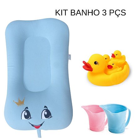 Kit - Almofada de Banho e Ninho - Príncipe Davi + Patinhos  + Enxágue de banho