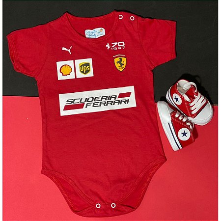 Kit Body Temático Ferrari com tênis