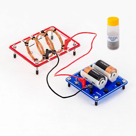 CONJUNTO SOLENÓIDE DE TRÊS BOBINAS COM FONTE CC - ENSINO DE LINHAS DE FORÇA ELETROMAGNÉTICAS - SCN-F006F