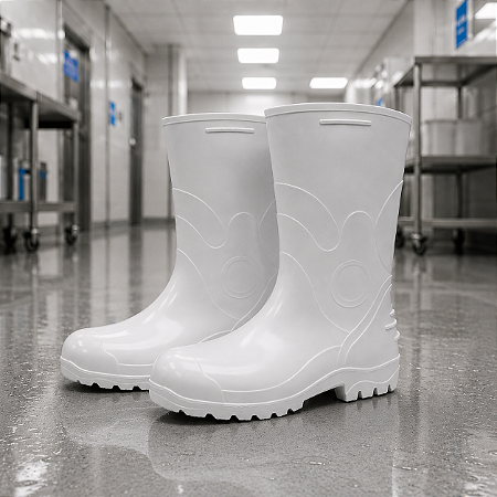 Bota de Pvc Imperméavel Branca Cano Médio Bracol CA 37456