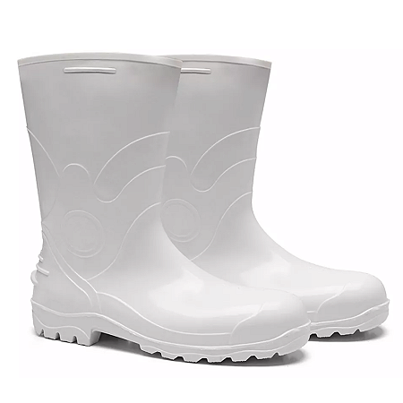 Bota de Pvc Imperméavel Branca Cano Médio Bracol CA 37456