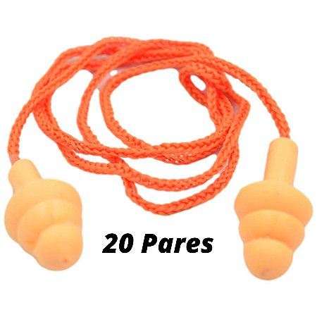 Kit 20 Un Protetor Auricular auditivo ouvido Silicone Tipo Plug 15db Ca 19578