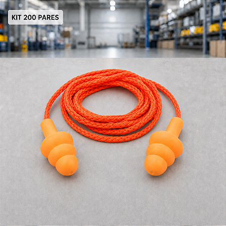 Kit 200 pares Protetor Auricular Silicone ouvido Tipo Plug 15db Ca 19578