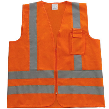 Colete Refletivo Laranja Super Safety 1 Bolso Tecido fluorescente 100% poliéster