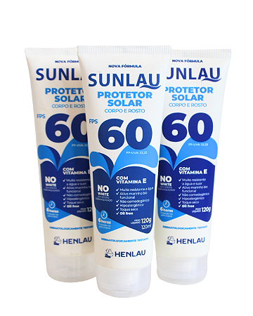 3 Unid Protetor Filtro Solar Fps 60 Sem Oleo Proteção UVA UVB Sunlau