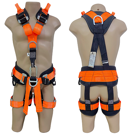 Cinto Paraquedista 7 Argolas em Y Com Suporte Lombar Modelo Air CA 39134