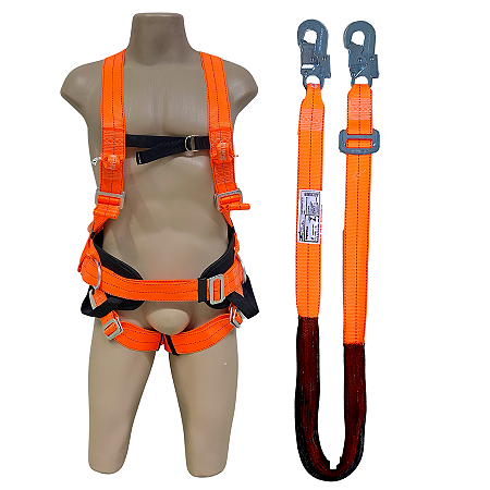 Cinto Paraquedista 5 Pontos + Talabarte Posicionamento Em Fita CA 37126