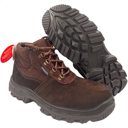 Bota de Segurança Nobuck Bracol BAF Marrom Bico Pvc CA 40872