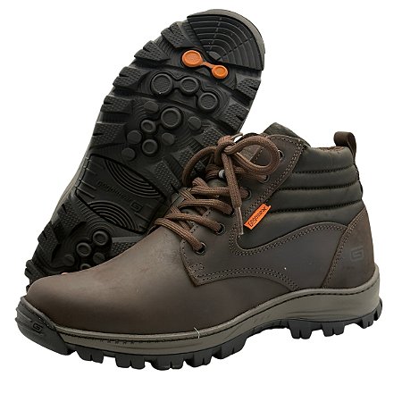 Botina Nobuck Couro Vaqueta Gogowear Crazy Horse Marrom Café CA 43770