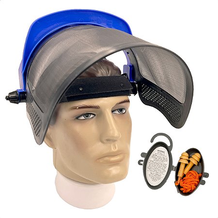 Protetor Facial Telado Tela Nylon Distray Acompanha Um Protetor Auricular