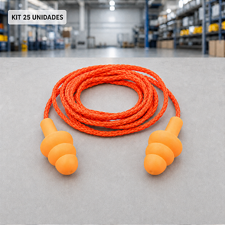 Kit 25 pares Protetor auditivo Auricular Silicone Tipo Plug 15db Ca 19578