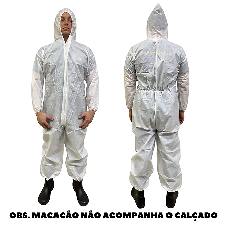 Macacão de Proteção Protection Plus Branco Alta Proteção Química CA 44163