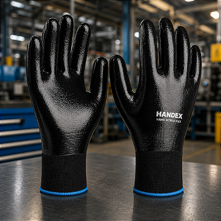 Luva Handex Nitrilo Full impermeável contra óleos e produtos quimicos CA 49943