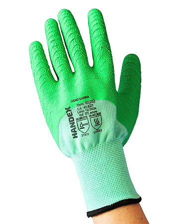 Luva Multitato Latex Corrugada Handex Hand Garra CA 41627 Tam GG