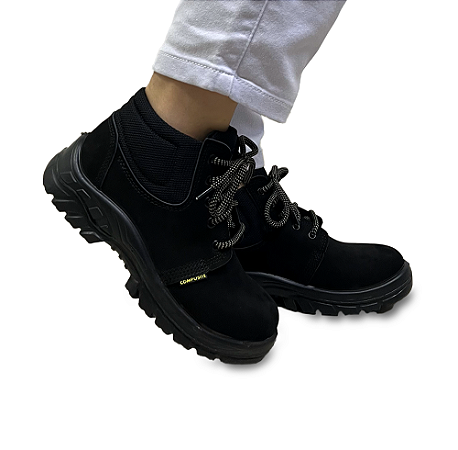 Botina Ecosafety PS 137 Biqueira De Composite Preta Nobuck CA 47167