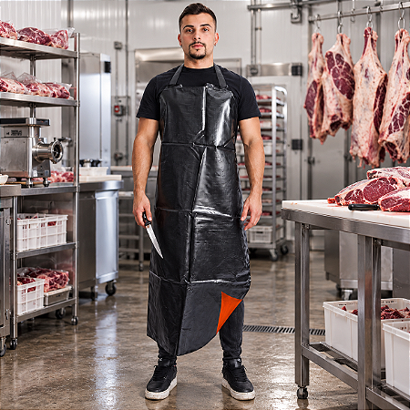 Avental Maicol Trevira 1000 Preto e Laranja CA 40515